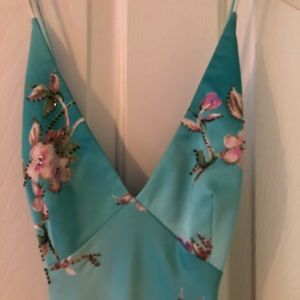 Floral evening/cocktail dress.  Full length.